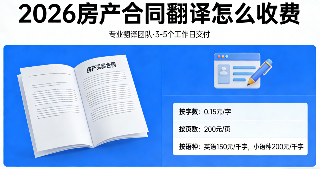 2026房产合同翻译怎么收费？合同翻译价格