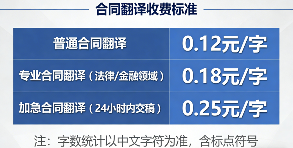 翻译一份合同多少钱？合同翻译收费标准